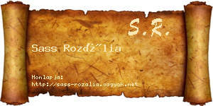 Sass Rozália névjegykártya
