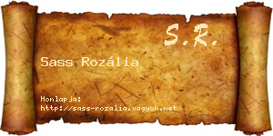 Sass Rozália névjegykártya